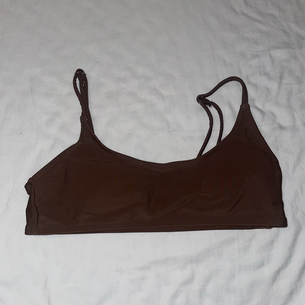 BROWN BATHING SUIT TOP